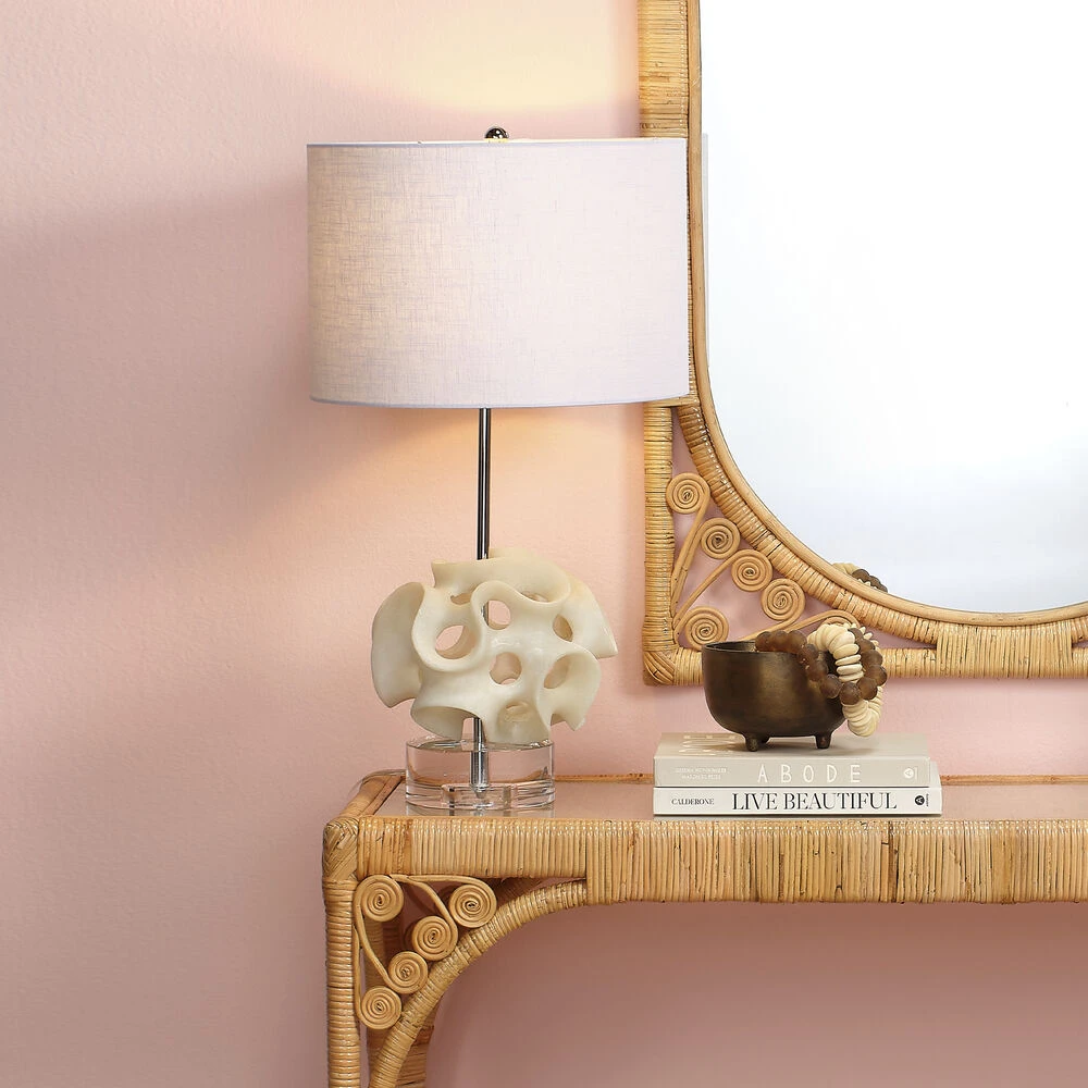 Anya 26 Inch 150.00 Watt White And Clear Table Lamp Portable Light 2 Anya 26 Inch 150.00 Watt White And Clear Table Lamp Portable Light - Image 2