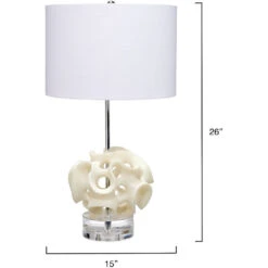 Anya 26 Inch 150.00 Watt White And Clear Table Lamp Portable Light 8 Anya 26 Inch 150.00 Watt White And Clear Table Lamp Portable Light -Outlet Jamie Aura Store 9anyatlwh 2 1