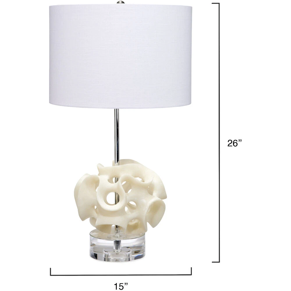 Anya 26 Inch 150.00 Watt White And Clear Table Lamp Portable Light 3 Anya 26 Inch 150.00 Watt White And Clear Table Lamp Portable Light - Image 3