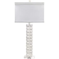 Astor 32 Inch 100.00 Watt Textured Matte White Table Lamp Portable Light