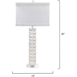 Astor 32 Inch 100.00 Watt Textured Matte White Table Lamp Portable Light -Outlet Jamie Aura Store 9astortlwh 5