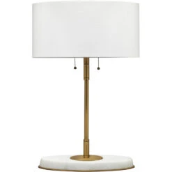 Barcroft 28 Inch 25.00 Watt Antique Brass & White Table Lamp Portable Light