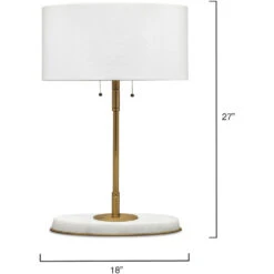 Barcroft 28 Inch 25.00 Watt Antique Brass & White Table Lamp Portable Light 7 Barcroft 28 Inch 25.00 Watt Antique Brass & White Table Lamp Portable Light -Outlet Jamie Aura Store 9barcrtlabwh 2 1