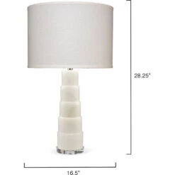Caspian 28 Inch 150.00 Watt White Alabaster Table Lamp Portable Light -Outlet Jamie Aura Store 9caspwhd131c 5 1