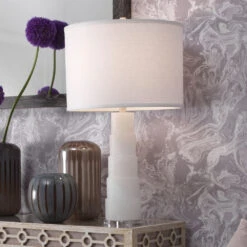 Caspian 28 Inch 150.00 Watt White Alabaster Table Lamp Portable Light -Outlet Jamie Aura Store 9caspwhd131c 8 1