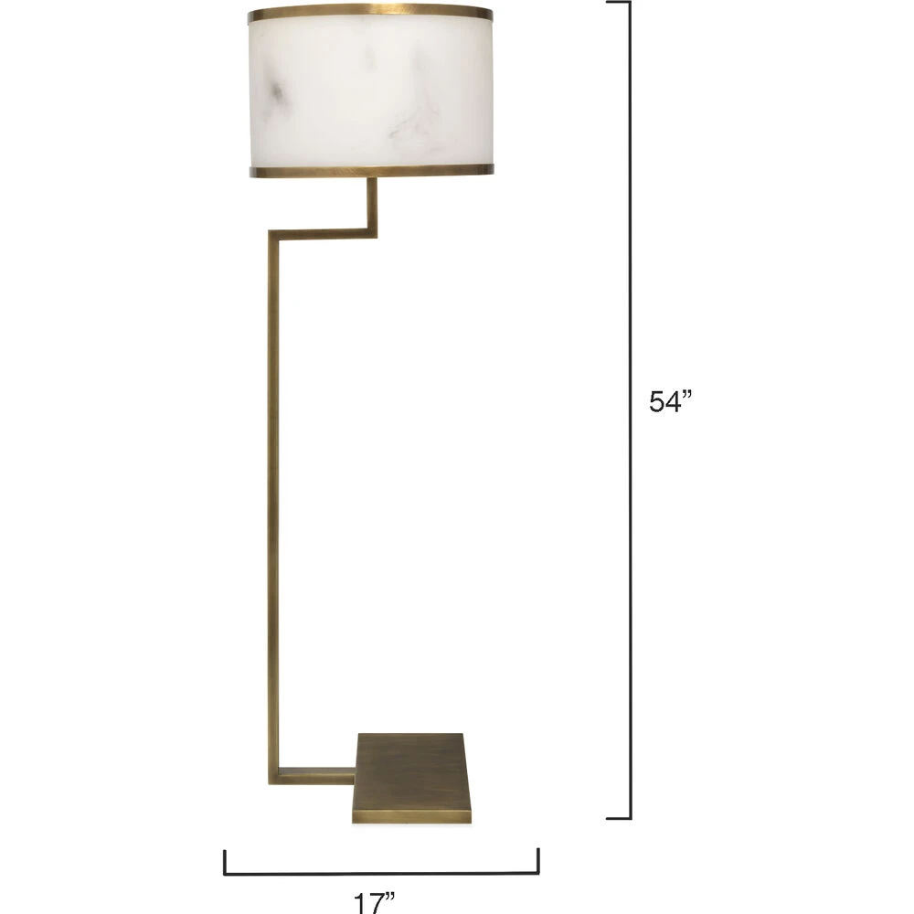 Corso 54 Inch 60.00 Watt White & Antique Brass Floor Lamp Portable Light 3 Corso 54 Inch 60.00 Watt White & Antique Brass Floor Lamp Portable Light - Image 3