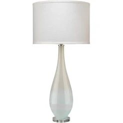 Dewdrop 35 Inch 150.00 Watt Sky Blue Glass Table Lamp Portable Light