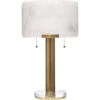 Elancourt 23 Inch 40.00 Watt White & Antique Brass Table Lamp Portable Light