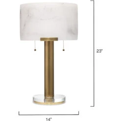 Elancourt 23 Inch 40.00 Watt White & Antique Brass Table Lamp Portable Light -Outlet Jamie Aura Store 9elantlwhab 5 1