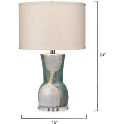 Estel 24 Inch 150.00 Watt Aqua / White / Natural Table Lamp Portable Light 6 Estel 24 Inch 150.00 Watt Aqua / White / Natural Table Lamp Portable Light -Outlet Jamie Aura Store 9esteltlaq 2