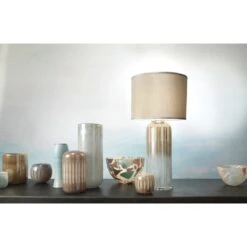 Ethereal 36 Inch 150.00 Watt Taupe & Opal Table Lamp Portable Light -Outlet Jamie Aura Store 9etheraltaup 3