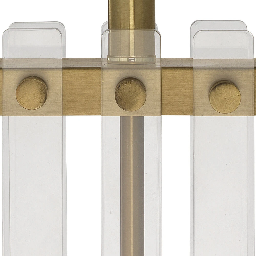 Grammercy 28 Inch 150.00 Watt Acrylic & Antique Brass Table Lamp Portable Light 2 Grammercy 28 Inch 150.00 Watt Acrylic & Antique Brass Table Lamp Portable Light - Image 2