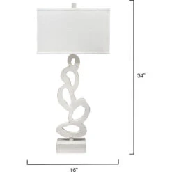 Ivy 34 Inch 150 Watt White Plaster Table Lamp Portable Light 6 Ivy 34 Inch 150 Watt White Plaster Table Lamp Portable Light -Outlet Jamie Aura Store 9ivytlwhite 5