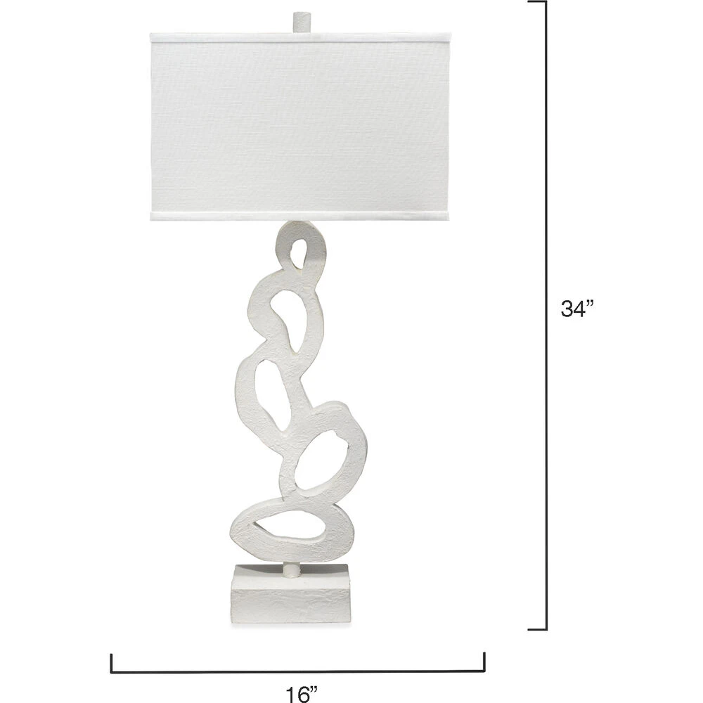 Ivy 34 Inch 150 Watt White Plaster Table Lamp Portable Light 3 Ivy 34 Inch 150 Watt White Plaster Table Lamp Portable Light - Image 3