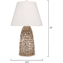 Kauai 32 Inch 60.00 Watt Natural Table Lamp Portable Light -Outlet Jamie Aura Store 9kauitlna 2 1