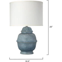 Kaya 26 Inch 150.00 Watt Blue Ceramic Table Lamp Portable Light 7 Kaya 26 Inch 150.00 Watt Blue Ceramic Table Lamp Portable Light -Outlet Jamie Aura Store 9kayabld71cl 2