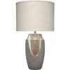 Landslide 32 Inch 150.00 Watt Matte Grey W/ Beige & White Drip Table Lamp Portable Light