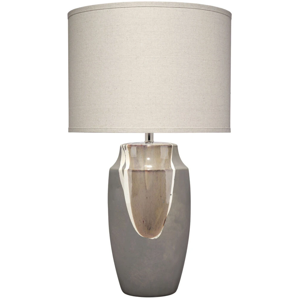 Landslide 32 Inch 150.00 Watt Matte Grey W/ Beige & White Drip Table Lamp Portable Light 1 Landslide 32 Inch 150.00 Watt Matte Grey W/ Beige & White Drip Table Lamp Portable Light