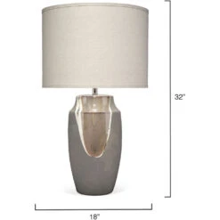 Landslide 32 Inch 150.00 Watt Matte Grey W/ Beige & White Drip Table Lamp Portable Light 7 Landslide 32 Inch 150.00 Watt Matte Grey W/ Beige & White Drip Table Lamp Portable Light -Outlet Jamie Aura Store 9landtlgrey 2 1