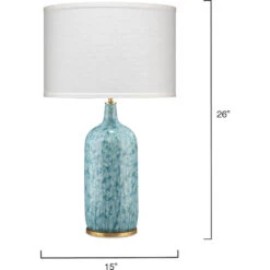 Madeline 26 Inch 150.00 Watt Blue Ceramic Table Lamp Portable Light -Outlet Jamie Aura Store 9madebld131m 6