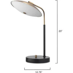 Marvin 20 Inch 7.00 Watt Brushed Brass & Matte Black Desk Lamp Portable Light -Outlet Jamie Aura Store 9marvintlbk 5 1