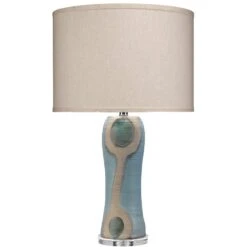 Maryln 28 Inch 150.00 Watt Blue / Black / Natural Table Lamp Portable Light