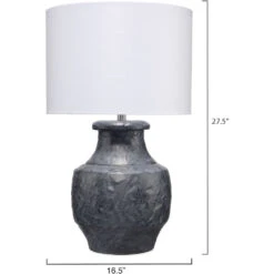Masonry 27.5 Inch 150.00 Watt Textured Charcoal Plaster Table Lamp Portable Light 7 Masonry 27.5 Inch 150.00 Watt Textured Charcoal Plaster Table Lamp Portable Light -Outlet Jamie Aura Store 9masonrychar 2 1