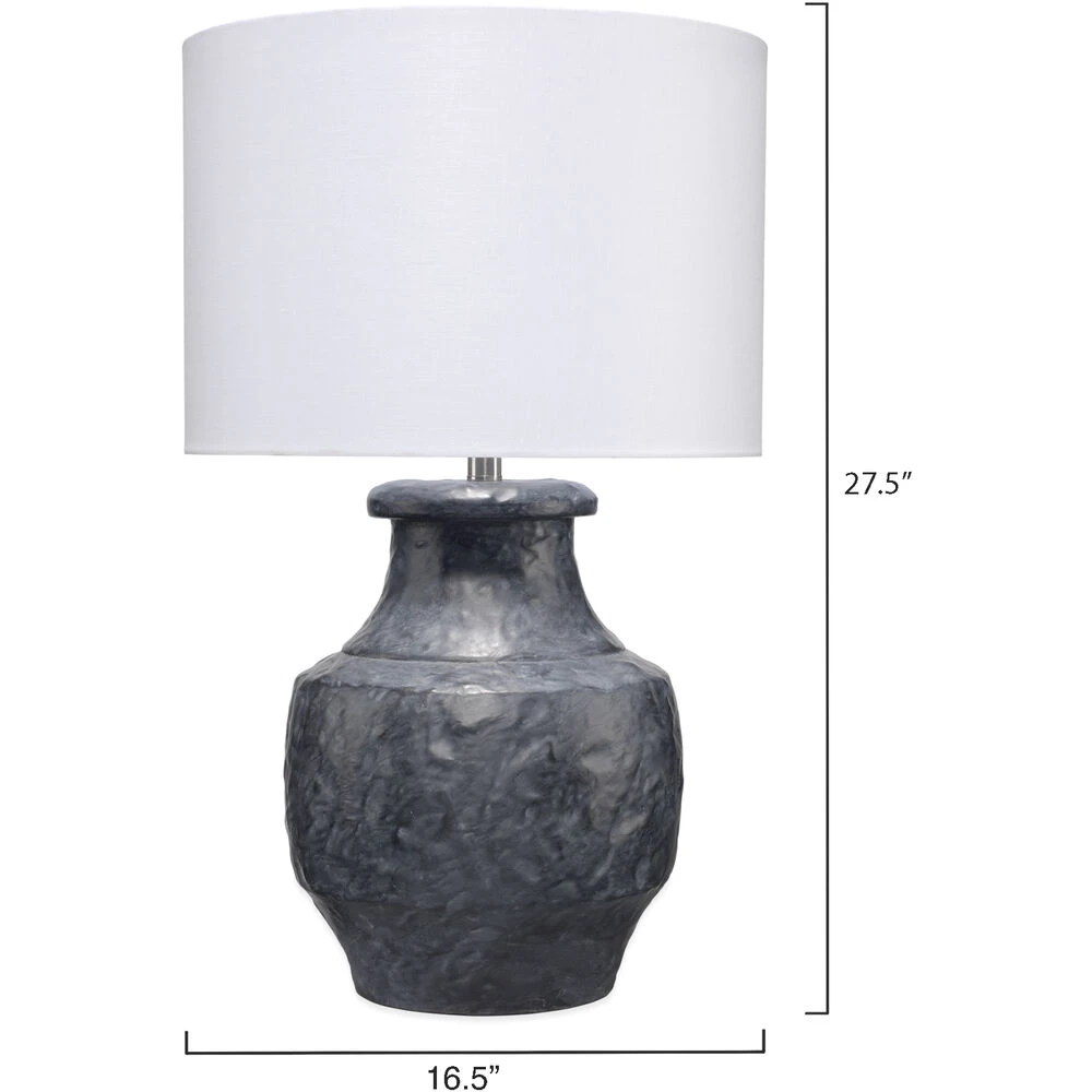 Masonry 27.5 Inch 150.00 Watt Textured Charcoal Plaster Table Lamp Portable Light 3 Masonry 27.5 Inch 150.00 Watt Textured Charcoal Plaster Table Lamp Portable Light - Image 3