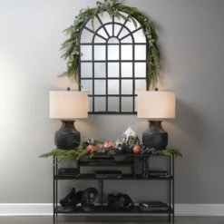 Masonry 27.5 Inch 150.00 Watt Textured Charcoal Plaster Table Lamp Portable Light -Outlet Jamie Aura Store 9masonrychar 4