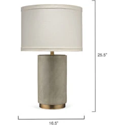 Mortar 26 Inch 150.00 Watt Grey Cement & Antique Brass Table Lamp Portable Light 6 Mortar 26 Inch 150.00 Watt Grey Cement & Antique Brass Table Lamp Portable Light -Outlet Jamie Aura Store 9mortarcembr 5 1