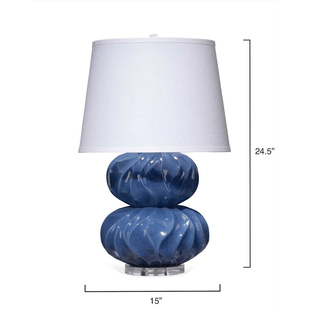 Pricilla 25 Inch 150.00 Watt Navy Blue Double Gourd Table Lamp Portable Light 3 Pricilla 25 Inch 150.00 Watt Navy Blue Double Gourd Table Lamp Portable Light - Image 3
