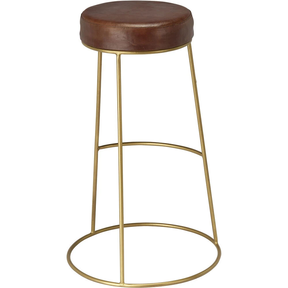 Henry 30 Inch Matte Brown And Brass Bar Stool 6 Henry 30 Inch Matte Brown And Brass Bar Stool - Image 6