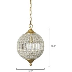Crystal Orb Pendant Ceiling Light -Outlet Jamie Aura Store ls5crystclag 2 1