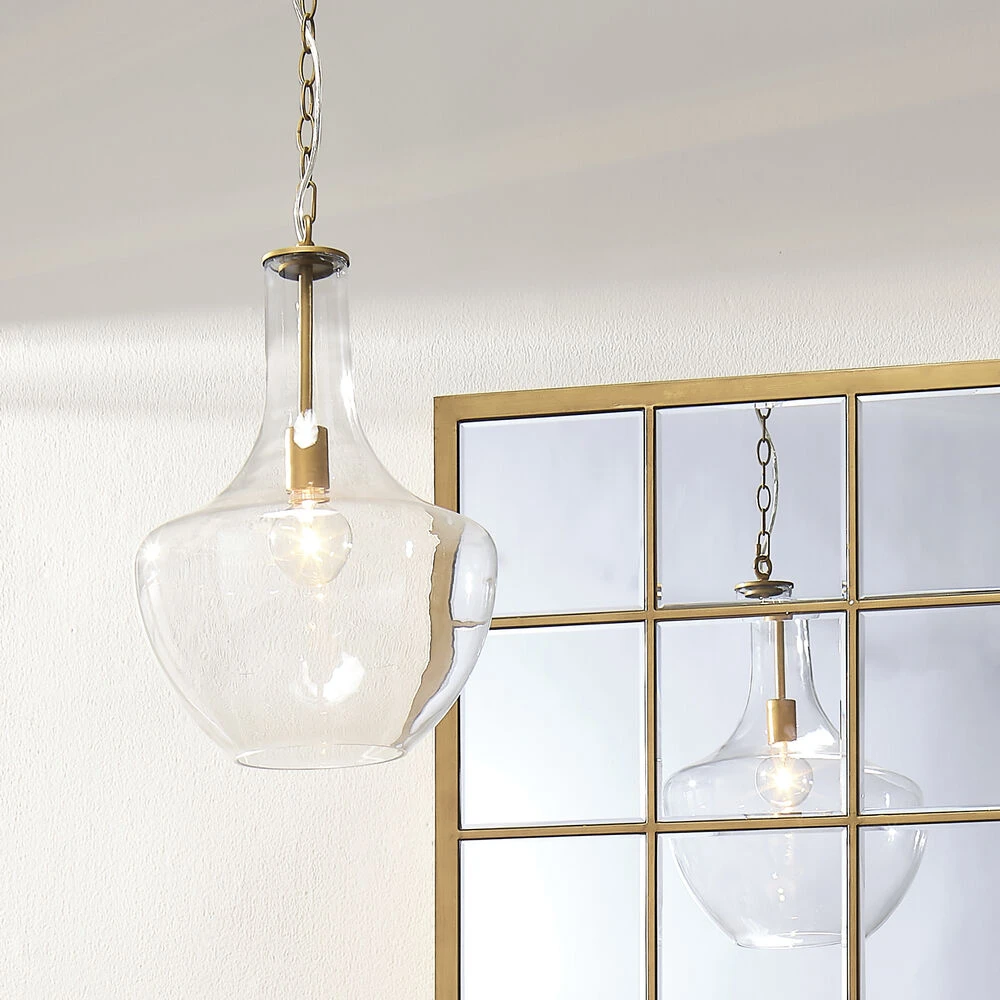 Sutton 1 Light 13 Inch Clear Pendant Ceiling Light 2 Sutton 1 Light 13 Inch Clear Pendant Ceiling Light - Image 2
