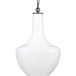 Sutton 1 Light 13 Inch White Pendant Ceiling Light