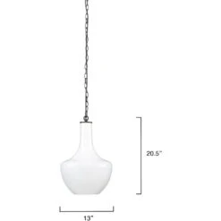 Sutton 1 Light 13 Inch White Pendant Ceiling Light -Outlet Jamie Aura Store ls5suttonwh 2 1