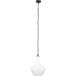 Sutton 1 Light 13 Inch White Pendant Ceiling Light -Outlet Jamie Aura Store ls5suttonwh 6