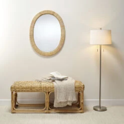 Aloha 35.5 X 27.5 Inch Natural Mirror -Outlet Jamie Aura Store ls6alohanat 5