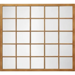Grid 38 X 34 Inch Antique Brass Grid Mirror