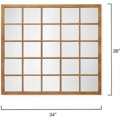 Grid 38 X 34 Inch Antique Brass Grid Mirror -Outlet Jamie Aura Store ls6gridrecab 2