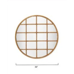Grid 36 X 36 Inch Antique Brass Grid Mirror -Outlet Jamie Aura Store ls6gridrndab 2