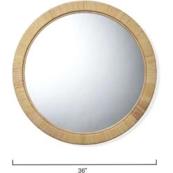 Ohana 36 X 36 Inch Natural Mirror -Outlet Jamie Aura Store ls6ohananara 2