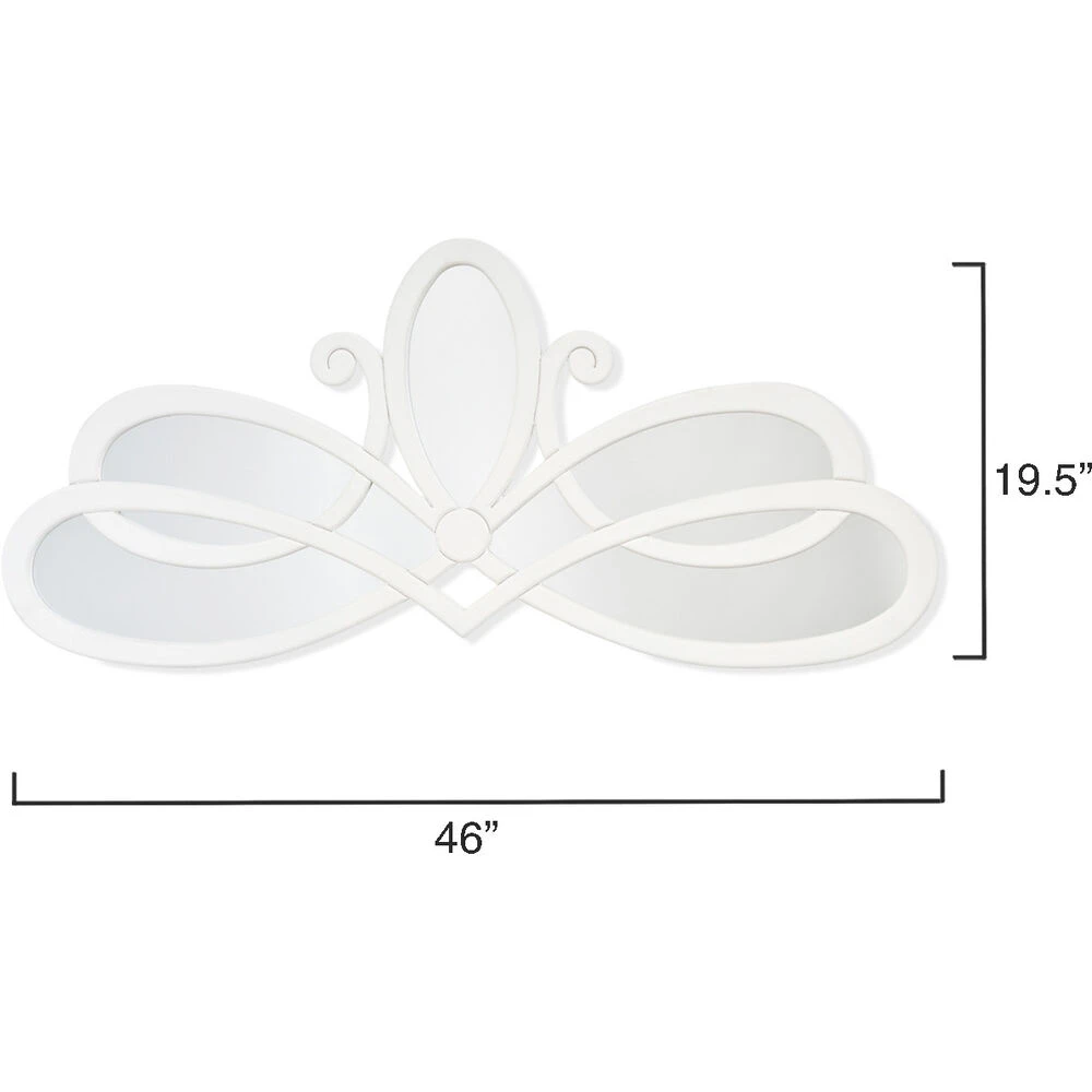 Scroll 46 X 20 Inch White Mirror 3 Scroll 46 X 20 Inch White Mirror - Image 3