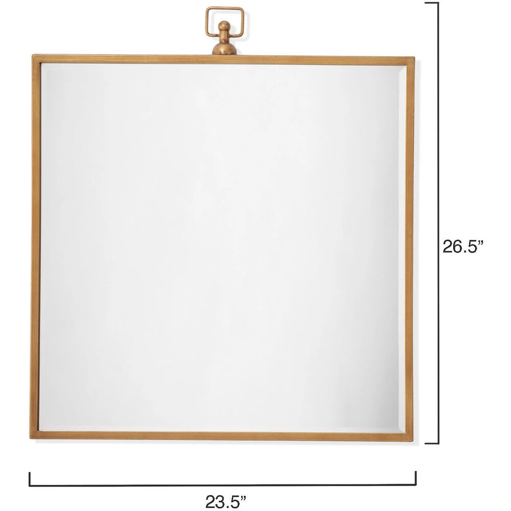 Vince 27 X 24 Inch Antique Brass Mirror 3 Vince 27 X 24 Inch Antique Brass Mirror - Image 3