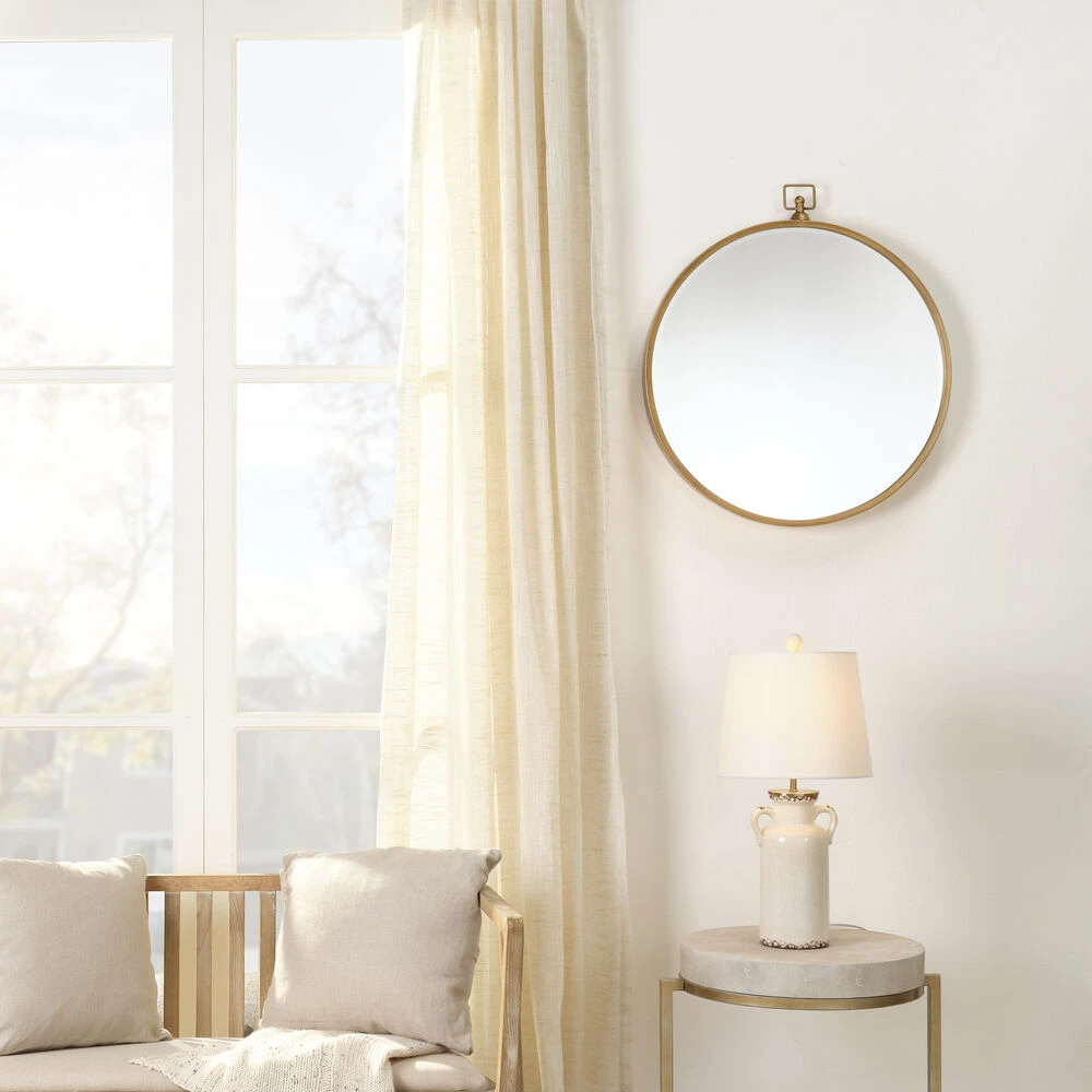 Zoe 27 X 24 Inch Antique Brass Mirror 2 Zoe 27 X 24 Inch Antique Brass Mirror - Image 2