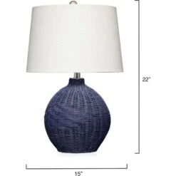 Cape 22 Inch 150.00 Watt Indigo Blue Table Lamp Portable Light -Outlet Jamie Aura Store ls9capeindig 2