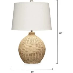 Cape 22 Inch 150.00 Watt Natural Table Lamp Portable Light -Outlet Jamie Aura Store ls9capenat 2
