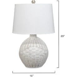 Cape 23 Inch 150.00 Watt White Table Lamp Portable Light 6 Cape 23 Inch 150.00 Watt White Table Lamp Portable Light -Outlet Jamie Aura Store ls9capewhite 2 1