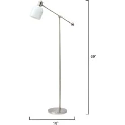 Draft 69 Inch 25.00 Watt White Floor Lamp Portable Light -Outlet Jamie Aura Store ls9draftflwh 2