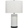 Furrowed 23 Inch 150.00 Watt White Table Lamp Portable Light
